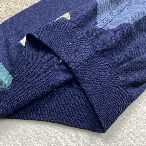 Callaway Nordstrom Vintage Merino Wool Knit Diamond Pattern Crewneck Sweater - Picture 12 of 14